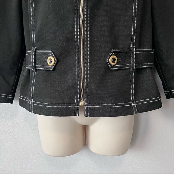 St. John Sport Lightweight High Neck Denim Jacket Size S - Picture 3 of 11